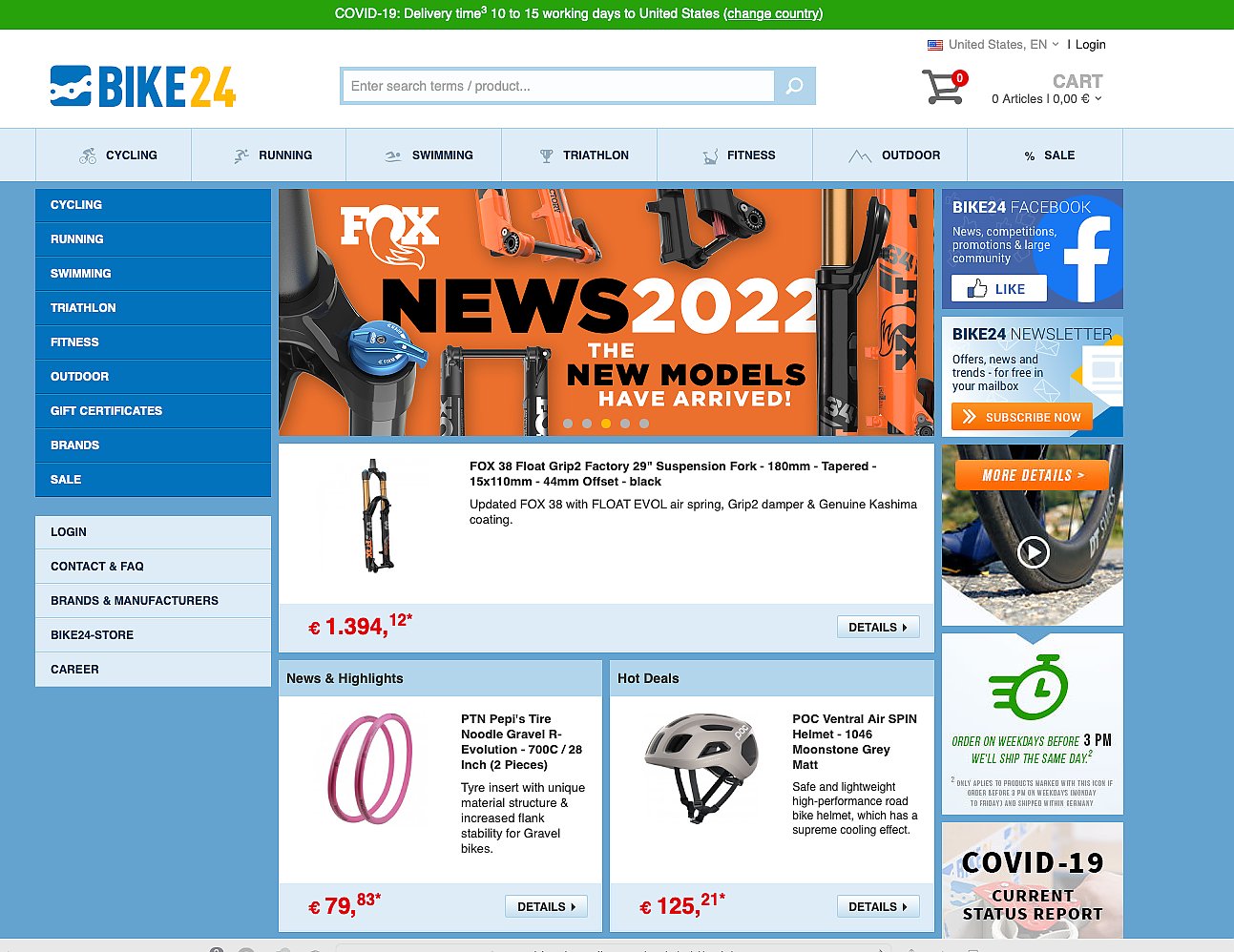 German retailer Bike24 sales up 44 in first half Bicycle