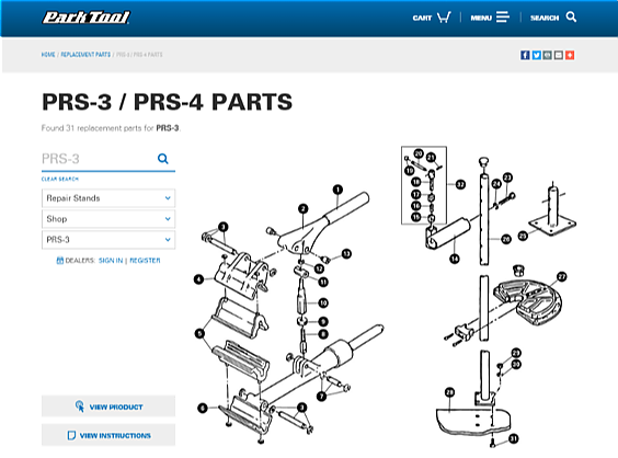 Park Tool Launches Online Ordering for Replacement Parts