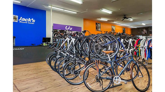 After remodeling, Jack’s now has more showroom space, featuring Giant, Liv and Momentum bikes and gear.