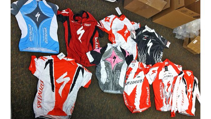 Some alleged counterfeit Specialized clothing purchased from the sites. Source: HIS