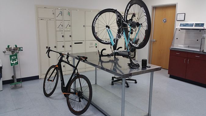 The recovered bikes in the Morgan Hill Police Department.