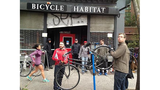 New York's Bicycle Habitat operated without power after Sandy.