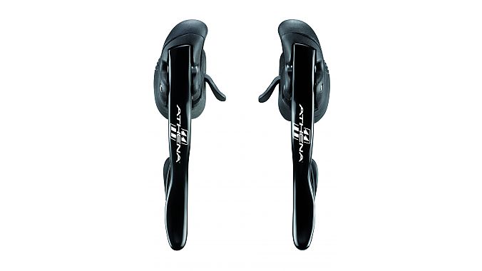 The Athena mechanical levers get the angled thumbshifter similar to the EPS groups.