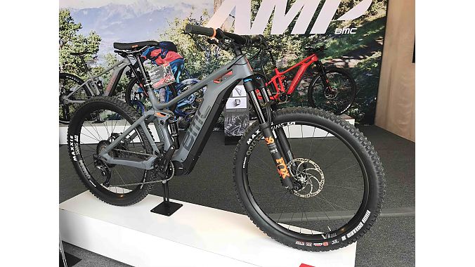 The BMC Trailfox AMP is built on 27.5-plus wheels and is powered by Shimano's STEPS motor and battery system.