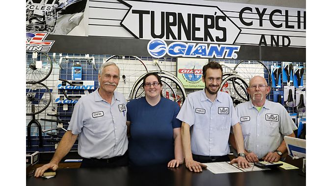 The Turner's crew, with owner Charley at left.