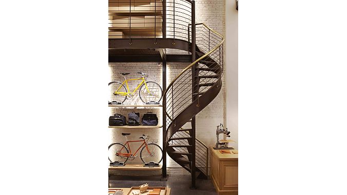 Bikes and a spiral staircase