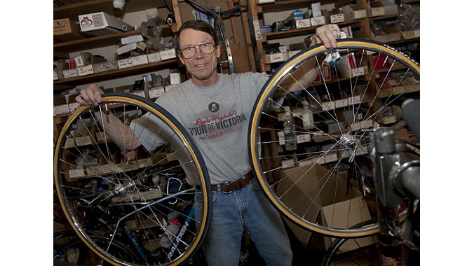 At Elliott Bay Bicycles, the home of Davidson Bicycles, Bill Davidson and Bob Freeman have been hand-building custom steel and titanium frames for 30 years. They cut, weld and paint frames behind a retail storefront a few blocks from Pike Place Market. Freeman said by keeping it all in-house they can keep lead times to two months, unlike some newer framebuilders. “There’s all these newbies quoting five years to never. I don’t know how that business model works—you’ve got to have cash flow.”