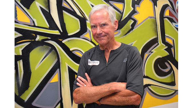 Rokform and Two Brothers Racing co-founder Craig Erion at the company's graffiti-decorated headquarters in Southern California