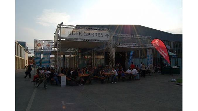 What's a European trade show without a beer garden?