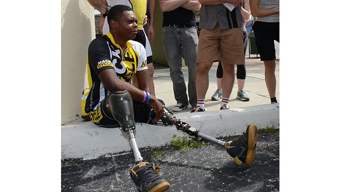 Moise Brutus lost parts of three limbs in a motorcycle accident 16 months ago. He's now training for the 2016 Paralympics with some support from Mack Cycle & Fitness. "Everything happens for a reason," the 24-year-old said. "The mst important thing I learned is when you fall down, you have to stand up, even when you don't have legs."