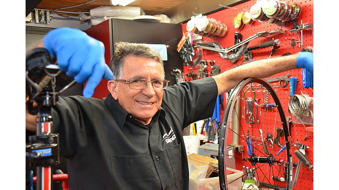 Usmanis Gil was once a member of Cuba's national team and then was Cuba's national team mechanic for decades before immigrating to the U.S. in 2001. He's worked for three owners at the store now known as South Miami Bike Shop. Now 69, his reputation for bike service has kept the store going through tough times.