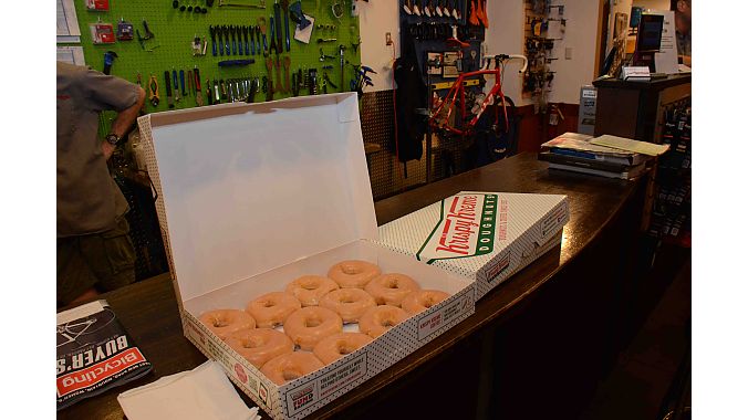 Smyrna Bikes sacrificed two boxes of Krispy Kremes to the Dealer Tour gods, and will enjoy great health and success as a result.