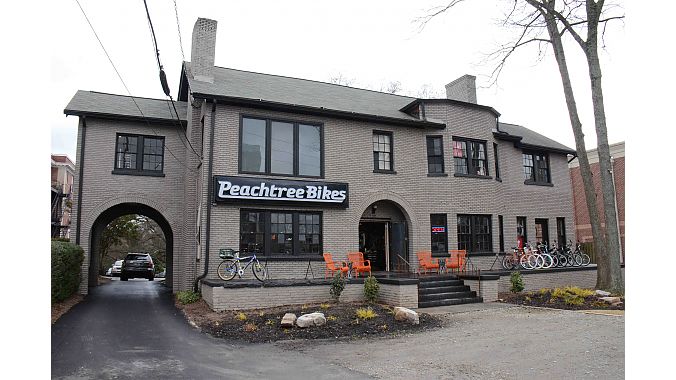 Peachtree Bikes moved into this spacious house after its previous location burned down.