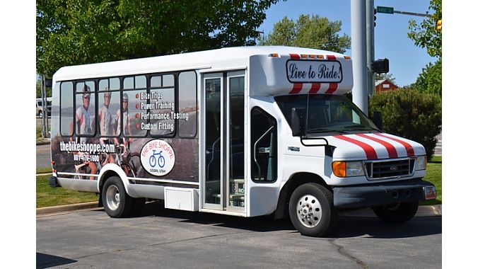 The Shoppe's van takes staff and customers to far-flung riding destinations.