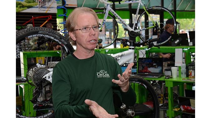 Drew Johnson pulled up stakes, leaving his Jacksonville, Florida, store in the  hands of a manager and opened a second nine weeks ago in downtown Ogden, Utah.   Johnson, who repped Cannondale in Florida before opening his Jacksonville store, thanks   his longtime friend, Matt Ohran, and Cannondale’s rep in Utah, for urging him to leave   Florida and open a store in Utah. And one of Johnson’s mechanics, Steve McKnelly, also   moved to Ogden. Johnson, who primarily sells Cannondales and a few Scott bikes, beg