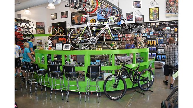 Johnson's store features Cannondale's trademark green.