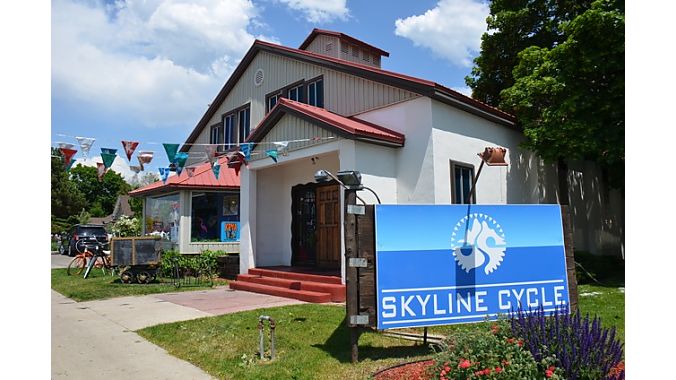 Skyline Cycle is in a former church, and has a relaxed, young vibe inside. 