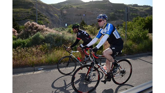 ASI's Frank Zimmer and Finish Line's Derek Goltz enjoyed some scenic riding Thursday.