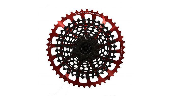 The GCX 46-tooth cog in red.