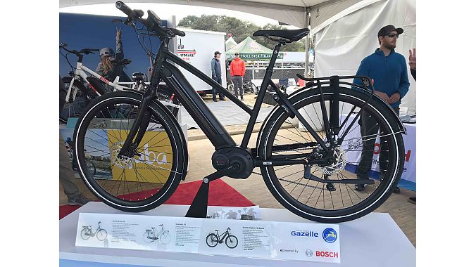 Gazelle is showing its new electric urban commuter, the CityZen, in the Bosch booth.