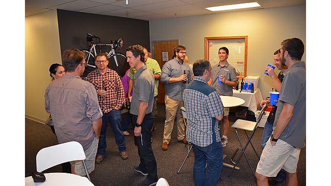 Hawley-Lambert, bicycle provider and lead sponsor of the Carolinas Dealer Tour, put on a reception and happy hour at the Lexington facility to close out our three days in North Carolina and South Carolina. Cheers! And santé!