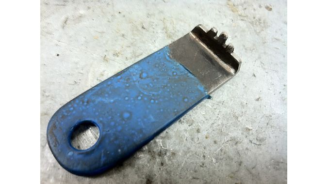 Bay Area Bike's custom-made chainring nut tool. 