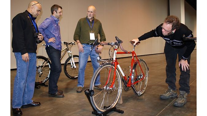 Charles Manahan (Pez), Nick Legan (Dispatch), Patrick O'Grady (Adventure Cycling) and Maurice Tierney (Dirt Rag) judged contest entries.