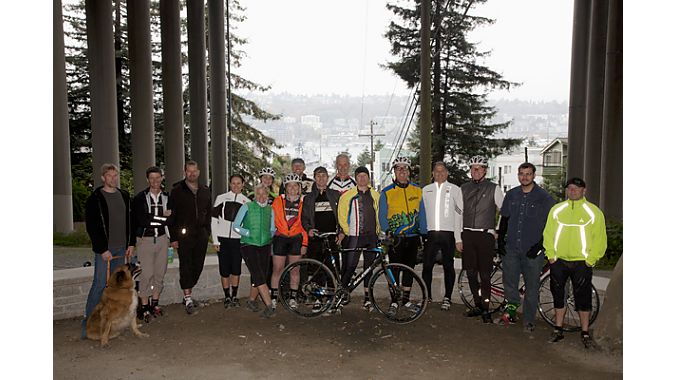 The Dealer Tour crew took a brownbag lunch break at the Colonnade mountain bike skills park, a project located underneath Interstate 5 that was completed in 2009 by advocacy group Evergreen Mountain Bike Alliance. Although we couldn’t get the full bike park experience due to the fact we were on a mix of ’cross, gravel and road rigs, we got to appreciate the scale of the 7.5-acre project undertaken by scores of volunteers moving tons of gravel, rock, soil and timber to create a community resource in an area 