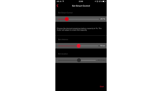 With the Mission Control app, riders can set their ride time, distance or location and the app will adjust the Levo's motor and battery output to end the ride with a certain percent of battery still remaining.