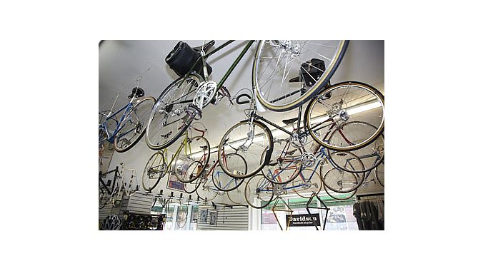 Just a fraction of Elliott Bay owner Bob Freeman’s vintage bike collection