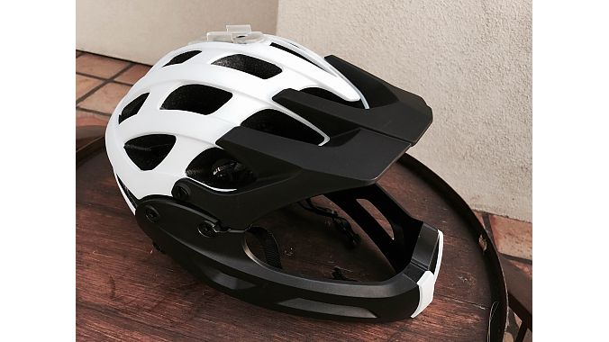 Lazer's upcoming Revolution enduro helmet will soon get an optional chin guard for full-face protection.