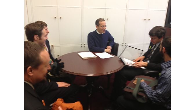 Members of the Los Angeles County Bicycle Coalition meet with Victor G. Castillo, legislative director for Rep. Lucille Roybal-Allard