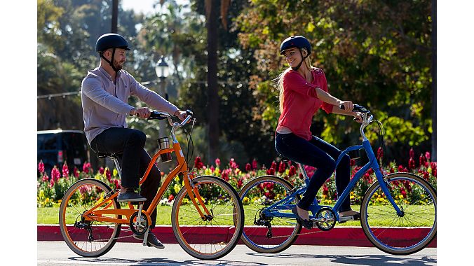 The Momentum iWant Park models in orange and blue.