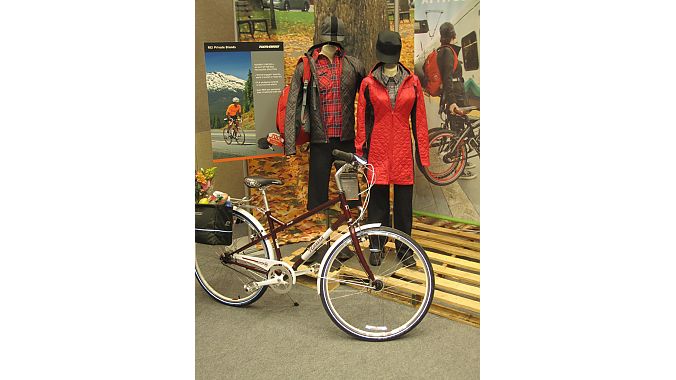 REI continues to ramp up its cycling apparel. Its fall line includes the quilted Biltmoore jacket for women and new plaid shirts with invisible threads of reflective material that show up at night.