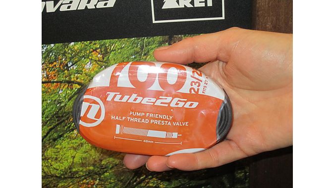 REI is now shrink-wrapping its tubes. No more boxes, and consumers can slip them in their cycling jerseys. The wrapper is biodegradable.