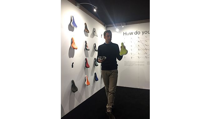 Selle Royal’s Roberto Bucci shows editors its TA+TOO collection at the urban consumer show, Autonomy, in Paris this weekend.