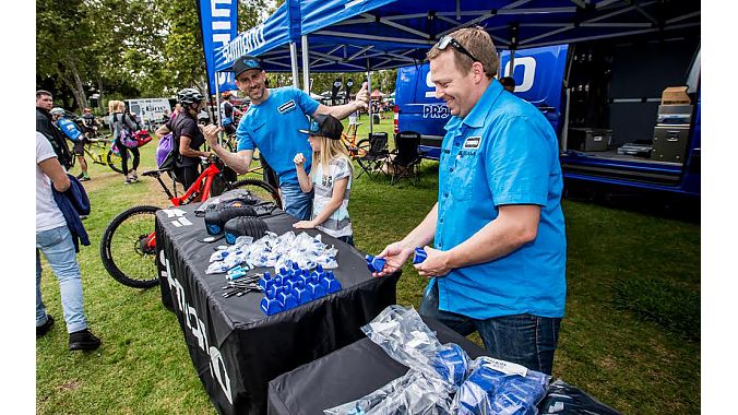 Longtime sponsor Shimano sets up a booth in the OTH expo during the 12-week race series.