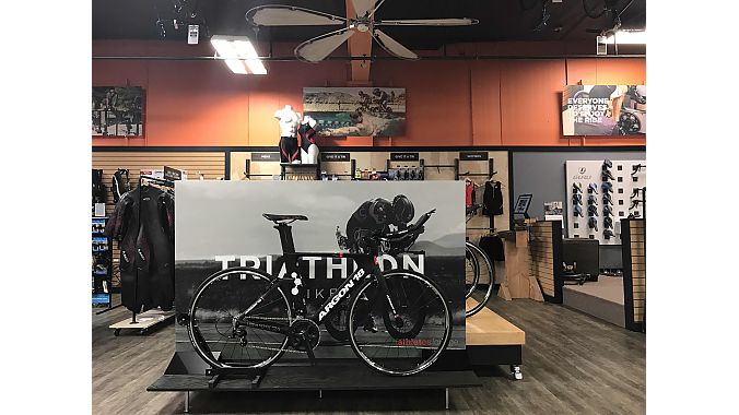 3 Dots Design also created an area for triathlon bikes, apparel and accessories. 