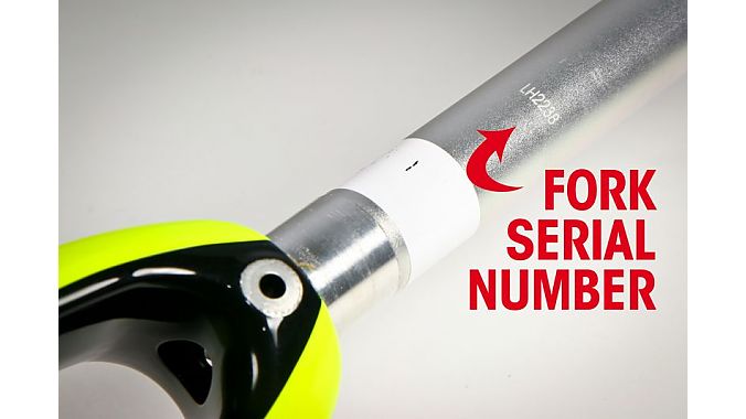 Locating the serial number on the Wilier Triestina fork