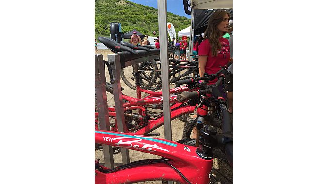 The Yeti demo truck had a full fleet of Yeti Betis for consumers to ride at the Beti Bike Bash.