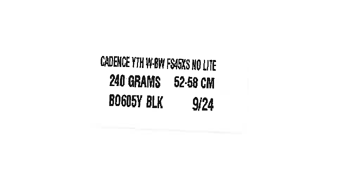 The model name, model number and manufacture date, in MM/YY or M/YY format, can be found on a sticker inside the helmet.