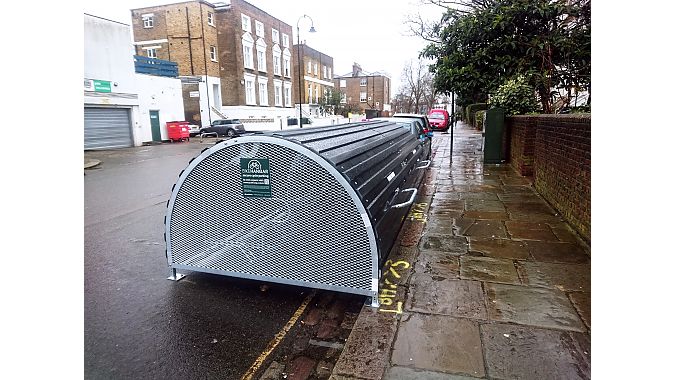 This CycleHoop Shelter is located in London.