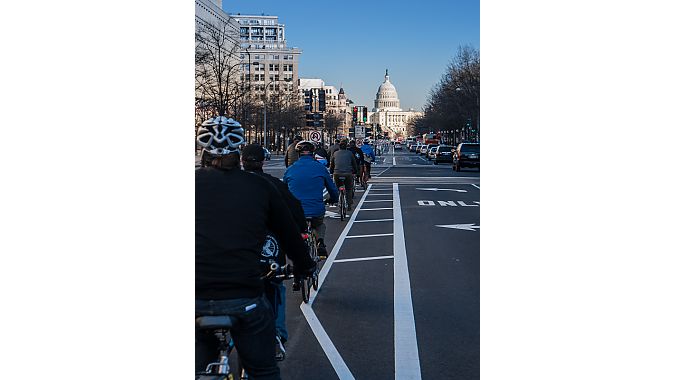 Twenty riders toured DC's green lanes on Monday. Photos courtesy Bikes Belong
