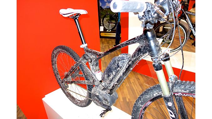 Another brand that used to be popular in the U.S., Centurian, showed this electric full suspension mountain bike at Eurobike. The suspension was designed to minimize the motor's effect on its action, a new concern for suspension designers.