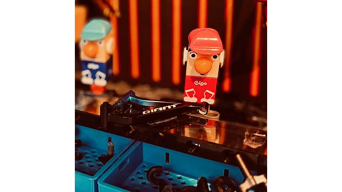 A model factory at Giant's Cycling Culture Museum, adjacent to its new headquarters. A model factory at Giant's Cycling Culture Museum, adjacent to its new headquarters.