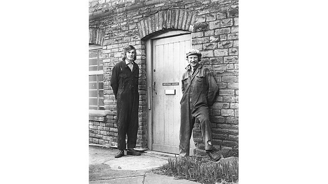 Andrew Renshaw (R) and Henry Rosenthal (L), Renthal Workshop, 1969.