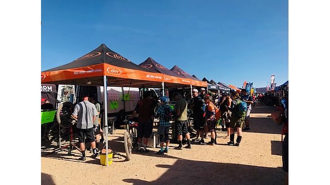 The Ibis Cycles booth was plenty popular all weekend with consumers eager to demo models.