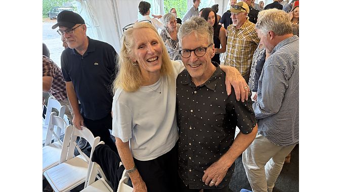 Memorial speakers Connie Carpenter-Phinney and Davis Phinney.