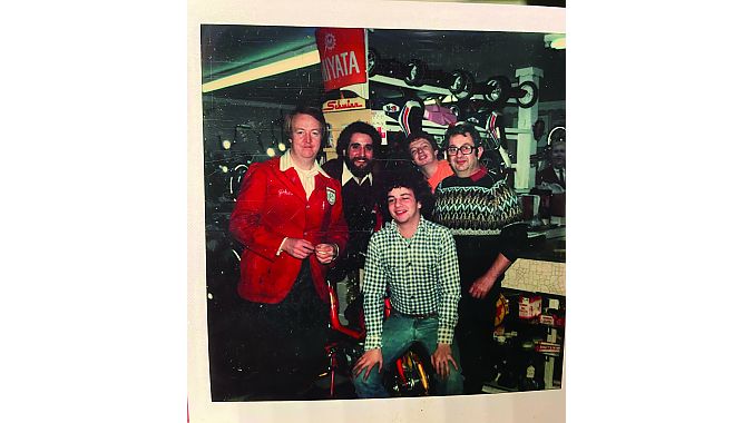 The crew in about 1980. from left: Uncle John Rooney; Pat Carullo; George Bennett (seated); Thomas Bennett; George G. Bennett (father of Tom and George).