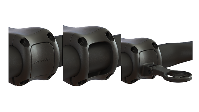Recalled faceplate designs (left with blanking plate; middle without insert; right with accessory mount).